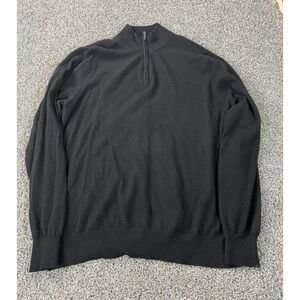 State Cashmere 1/4 Zip Cashmere Sweater Men's Size 2XL Black